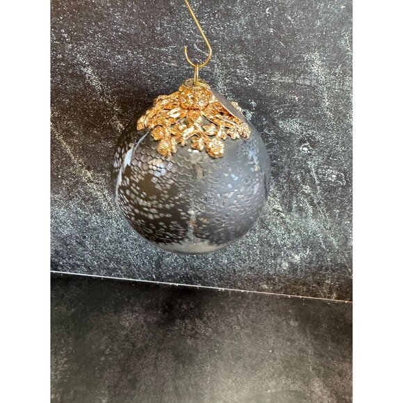 Jason Wu Large Glass Ornament Gold Rhinestone Trimmed Black Lace Designer Tag - Picture 4 of 9